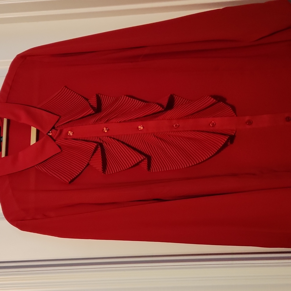 Red button down top eloquii